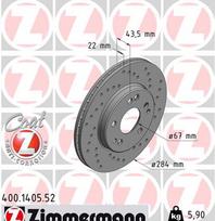 ZIMMERMANN Stabdžių diskas SPORT BRAKE DISC Z 400.1405.52