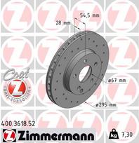 ZIMMERMANN Stabdžių diskas SPORT BRAKE DISC Z 400.3618.52