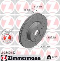 ZIMMERMANN Stabdžių diskas SPORT BRAKE DISC Z 400.3620.52