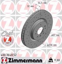 ZIMMERMANN Stabdžių diskas SPORT BRAKE DISC Z 400.3648.52