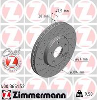 ZIMMERMANN Stabdžių diskas SPORT BRAKE DISC Z 400.3651.52