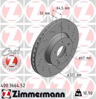 ZIMMERMANN Stabdžių diskas SPORT BRAKE DISC Z 400.3664.52