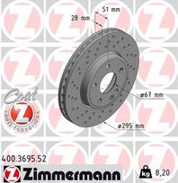 ZIMMERMANN Stabdžių diskas SPORT BRAKE DISC Z 400.3695.52
