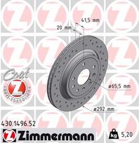 ZIMMERMANN Stabdžių diskas SPORT BRAKE DISC Z 430.1496.52