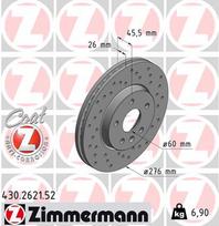 ZIMMERMANN Stabdžių diskas SPORT BRAKE DISC Z 430.2621.52