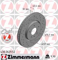 ZIMMERMANN Stabdžių diskas SPORT BRAKE DISC Z 430.2629.52