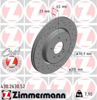 ZIMMERMANN Stabdžių diskas SPORT BRAKE DISC Z 430.2630.52
