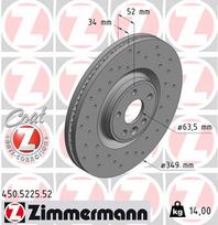 ZIMMERMANN Stabdžių diskas SPORT BRAKE DISC Z 450.5225.52