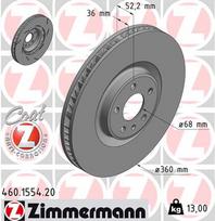 ZIMMERMANN Stabdžių diskas COAT Z 460.1554.20