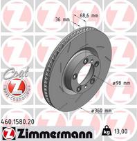 ZIMMERMANN Stabdžių diskas COAT Z 460.1580.20