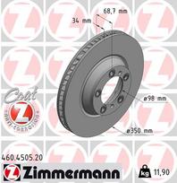 ZIMMERMANN Stabdžių diskas COAT Z 460.4505.20