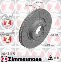 ZIMMERMANN Stabdžių diskas FORMULA Z BRAKE DISC 460.4511.70
