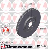 ZIMMERMANN Stabdžių diskas COAT Z 460.4558.20