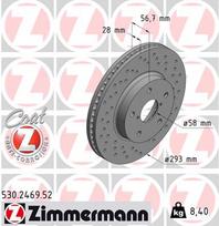 ZIMMERMANN Stabdžių diskas SPORT BRAKE DISC Z 530.2469.52