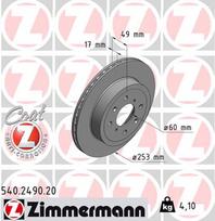ZIMMERMANN Stabdžių diskas COAT Z 540.2490.20