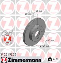 ZIMMERMANN Stabdžių diskas COAT Z 540.2493.20