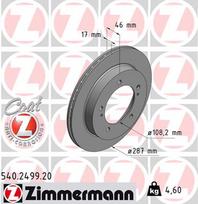 ZIMMERMANN Stabdžių diskas COAT Z 540.2499.20