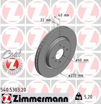 ZIMMERMANN Stabdžių diskas COAT Z 540.5303.20