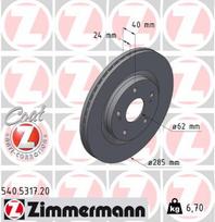 ZIMMERMANN Stabdžių diskas COAT Z 540.5317.20
