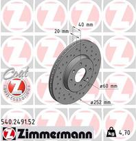 ZIMMERMANN Stabdžių diskas SPORT BRAKE DISC Z 540.2491.52