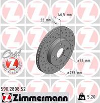 ZIMMERMANN Stabdžių diskas SPORT BRAKE DISC Z 590.2808.52