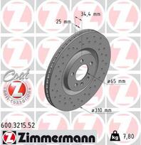 ZIMMERMANN Stabdžių diskas SPORT BRAKE DISC Z 600.3215.52