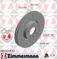 ZIMMERMANN Stabdžių diskas SPORT BRAKE DISC Z 600.3249.52