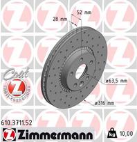 ZIMMERMANN Stabdžių diskas SPORT BRAKE DISC Z 610.3711.52