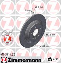 ZIMMERMANN Stabdžių diskas SPORT BRAKE DISC Z 610.3714.52