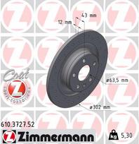ZIMMERMANN Stabdžių diskas SPORT BRAKE DISC Z 610.3727.52