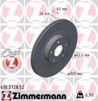 ZIMMERMANN Stabdžių diskas SPORT BRAKE DISC Z 610.3728.52