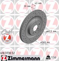 ZIMMERMANN Stabdžių diskas SPORT BRAKE DISC Z 610.3730.52
