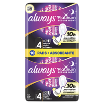 ALWAYS Platinum Secure Night, S4 higieniniai paketai, 10 vnt.