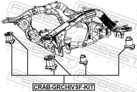 FEBEST Remonto komplektas, ašies korpusas CRAB-GRCHIVSF-KIT