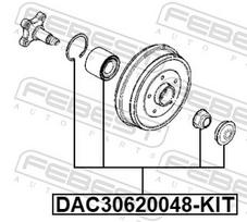 FEBEST Rato guolio komplektas Wheel Bearing Set DAC30620048-KIT