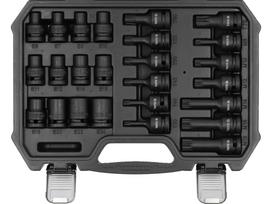 Smūginių E6-E24 galvučių ir antgalių T30-T70/M8-M18 rinkinys | 1/2" | 25 vnt (YT-10572)