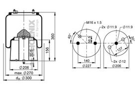 PHOENIX Pneumatinės pakabos pagalvė 1 DF 20 A-8
