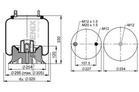 PHOENIX Pneumatinės pakabos pagalvė 1 DK 20 C-2