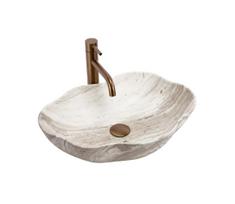 REA-U0618 - Praustuvas ant stalviršio PEARL 38x50,5 cm keramika/smėlinė/akmens imitacija