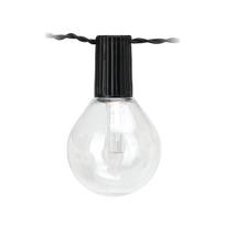 Terasų elektrinė girlianda PARTY BULBS TRANSPERENT įkraun. saulės energija 20LED šiltai balta 5,7m
