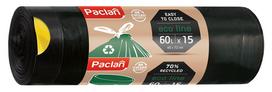 Šiukšlių maišai PACLAN užtraukiami, juodos sp., 60 L x 15 vnt.