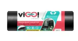 Šiukšlių maišai viGO! Užrišami, su auselėmis, 10 vnt., 160 l