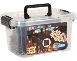 Lauko girlianda, įkraunama saulės energija, 400 LED, šaltai baltos sp, 1xAA 300mAh, 24+4m