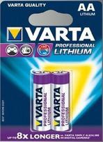 Elementai VARTA ULTRA LITHIUM 4X LONGER, AA ličio, tinka lauke,nuo -40°C iki +50°C, 2vnt.