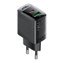 Įkroviklis Acefast A98 30W GaN USB-C/USB-A juodas