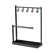 Metalinis papuošalų organizatorius, 【Juoda】 Daugiafunkcis kabliukų papuošalų stovas