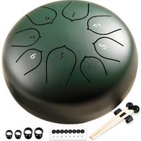 25 cm Žalias Plieninis Liežuvinis Būgnas, Perkusijos Instrumentas, žalia spalva, muzikos instrumentas, meditatyvinis būgnas, garso terapija