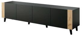 Televizoriaus spintelė Faro, juoda sp., 42 cm x 200 cm x 52 cm