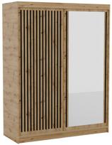 Spinta ADRK Delia, juoda sp./artisan oak, 60 cm x 160 cm x 205 cm, su veidrodžiu