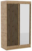 Spinta ADRK Delia, juoda sp./artisan oak, 60 cm x 120 cm x 205 cm, su veidrodžiu